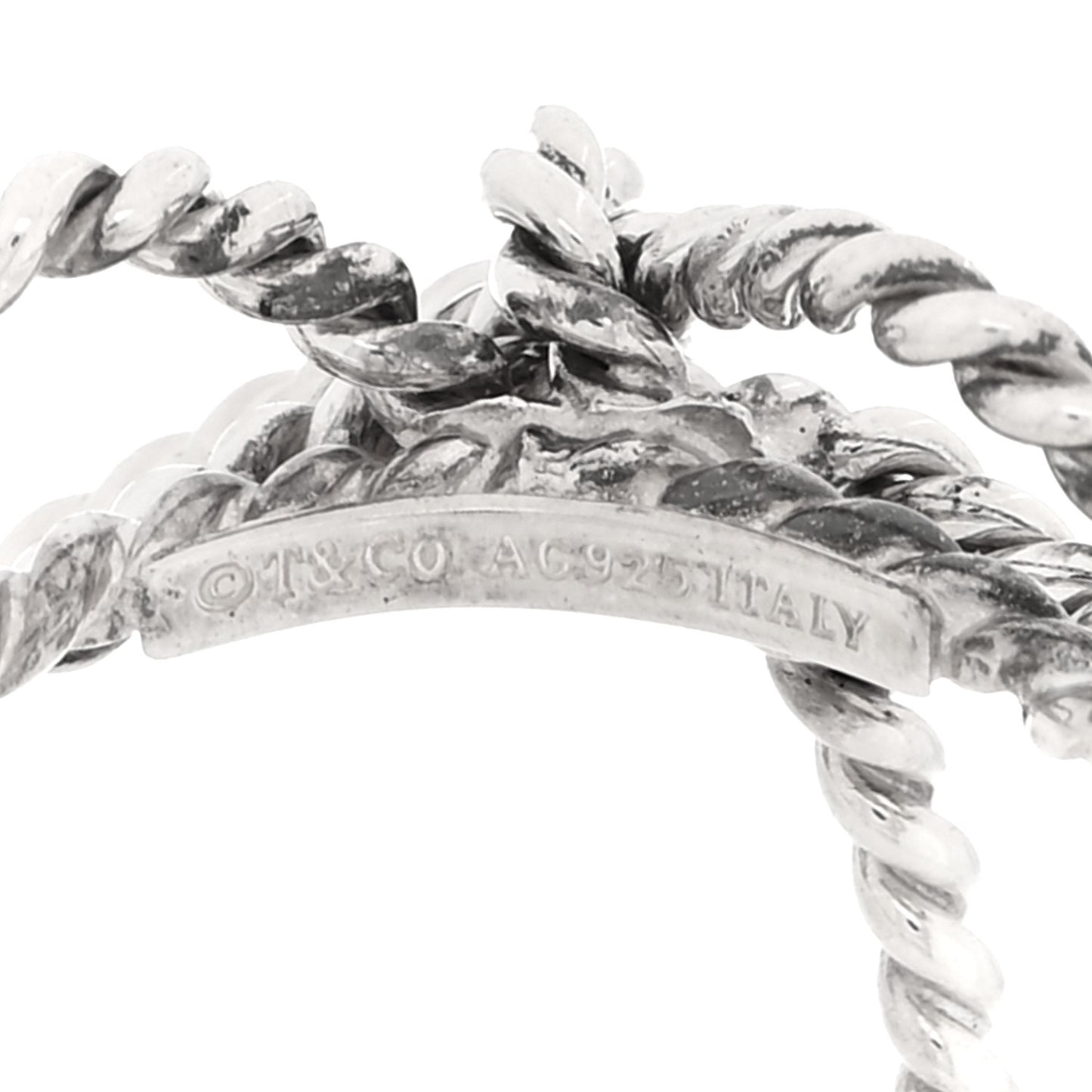 Sterling Silver Textured Twist Bow Ring 44 3