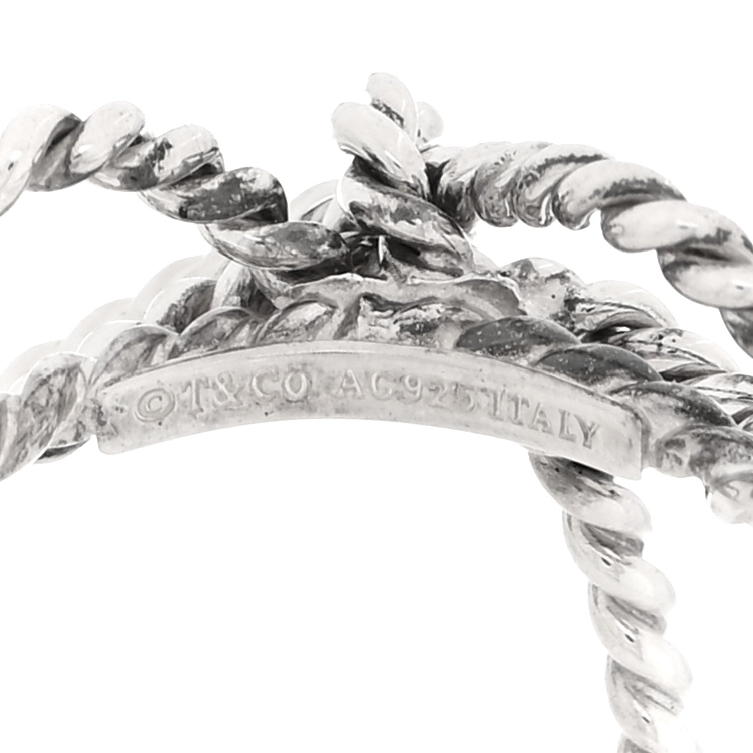 Tiffany Sterling Silver Textured Twist Bow Ring 44 3 4 of 4