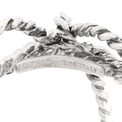 Tiffany Sterling Silver Textured Twist Bow Ring 44 3 4 of 4