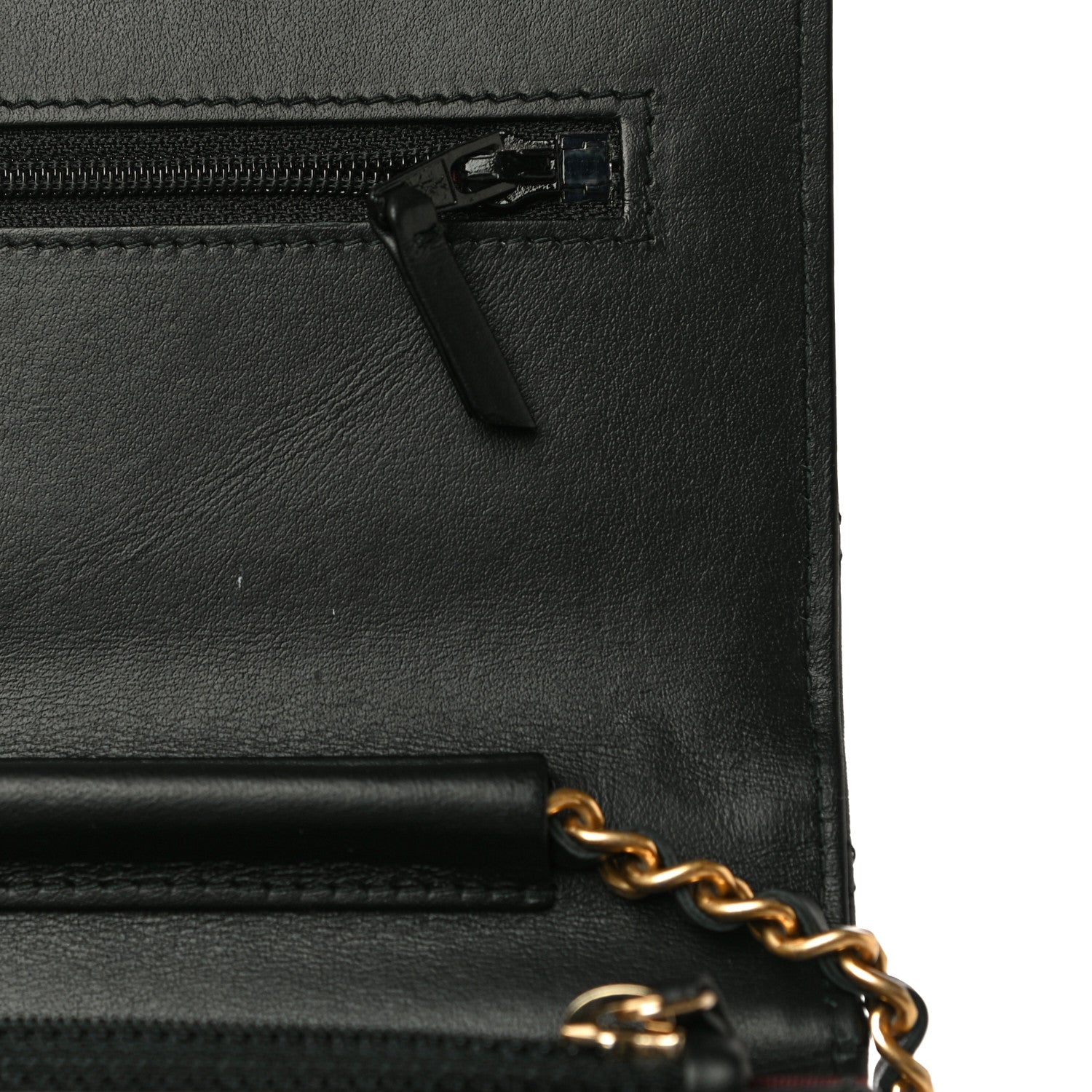 Chanel Aged Calfskin Quilted Lucky Charms 2.55 Reissue Wallet On Chain WOC Black 12 of 12