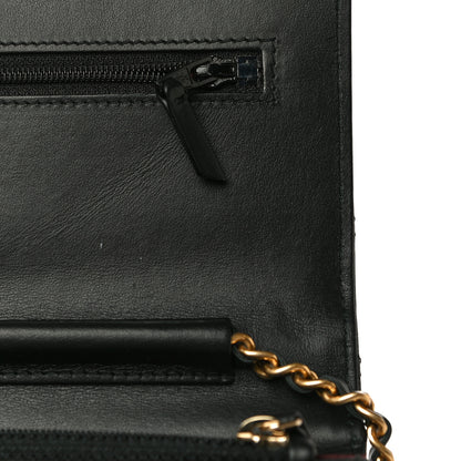 Chanel Aged Calfskin Quilted Lucky Charms 2.55 Reissue Wallet On Chain WOC Black 12 of 12