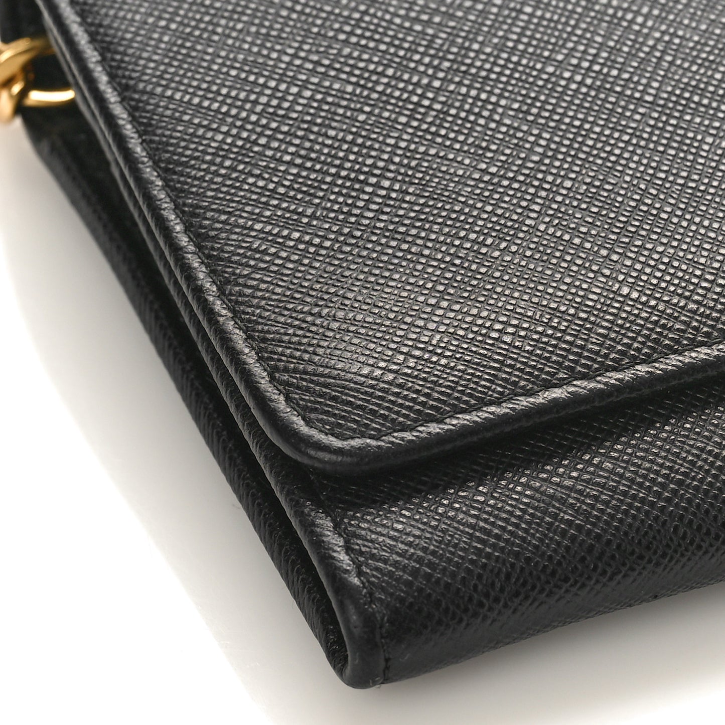 Saffiano Lux Chain Wallet Black