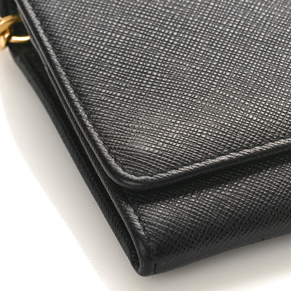 Prada Saffiano Lux Chain Wallet Black 7 of 8