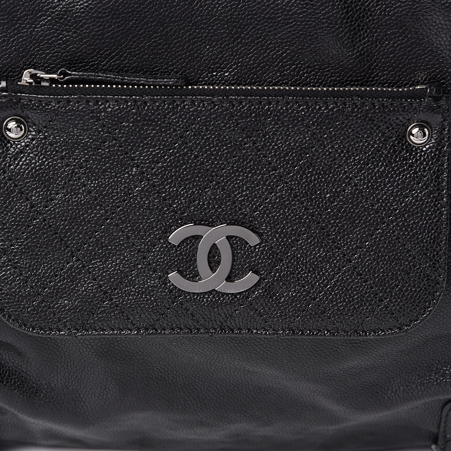 Chanel Glazed Caviar Pocket In The City Tote Black 11 of 11