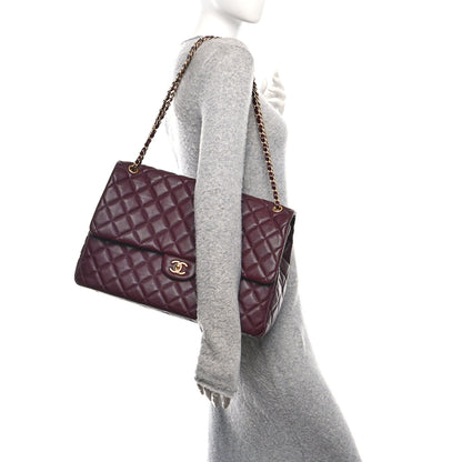 Chanel Grained Calfskin Quilted XXL Travel Flap Bag Burgundy 2 of 11