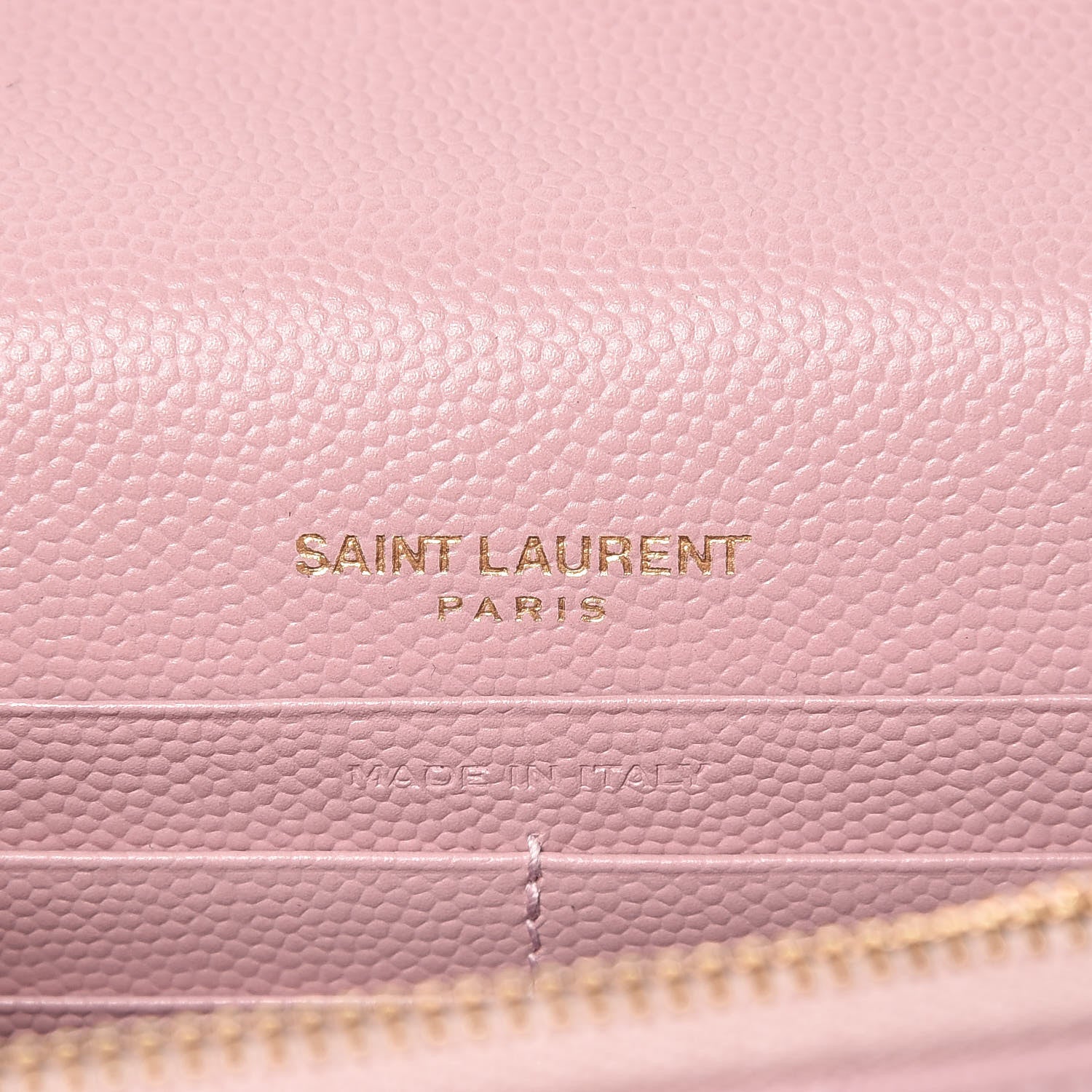 Saint Laurent Grain De Poudre Matelasse Chevron Monogram Envelope Chain Wallet Tender Pink 6 of 11