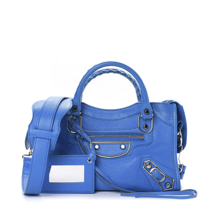 Balenciaga Chevre Gold Metallic Edge Hardware Mini City Bleu Ceylon 1 of 11