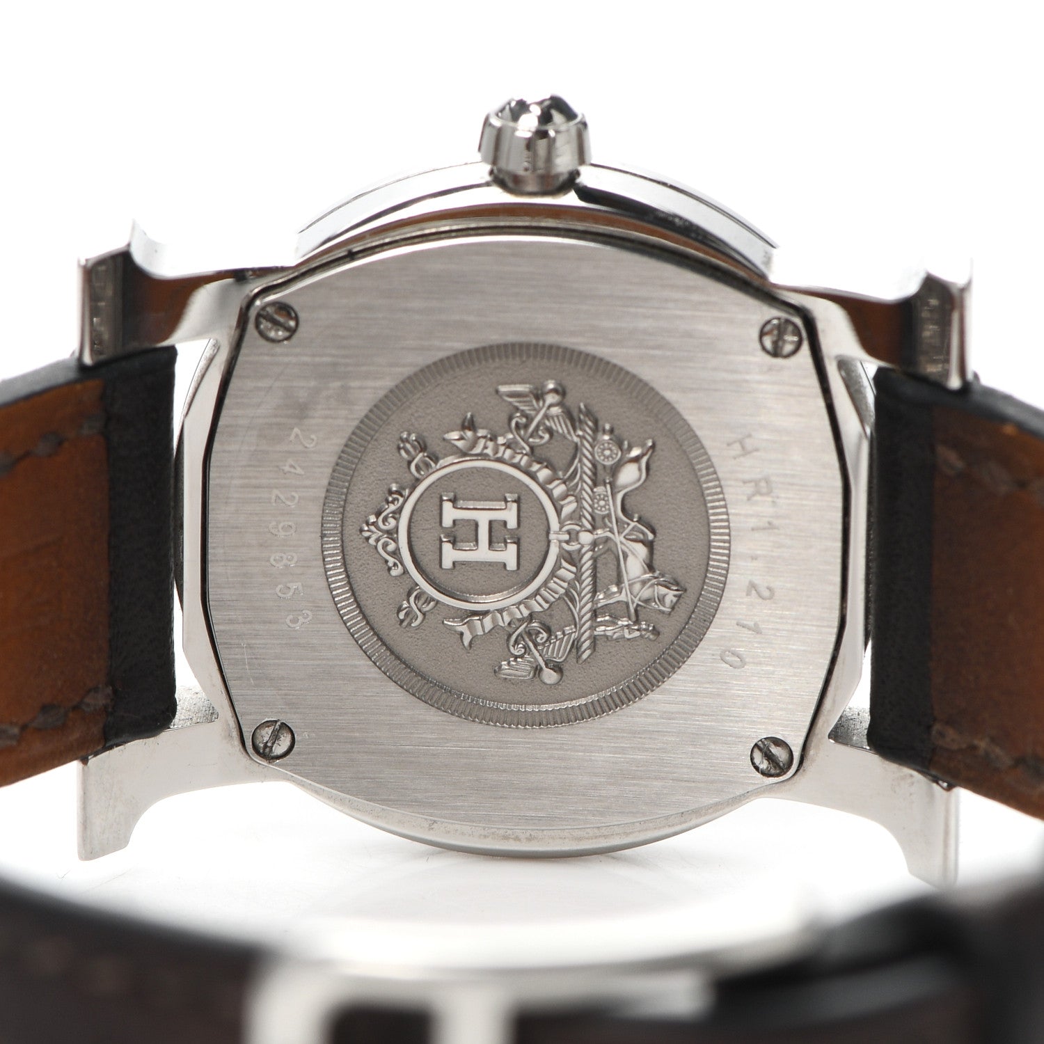 Hermes Stainless Steel Swift 25mm Heure H Ronde Quartz Watch Chocolate 4 of 5