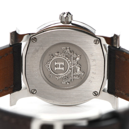 Hermes Stainless Steel Swift 25mm Heure H Ronde Quartz Watch Chocolate 4 of 5