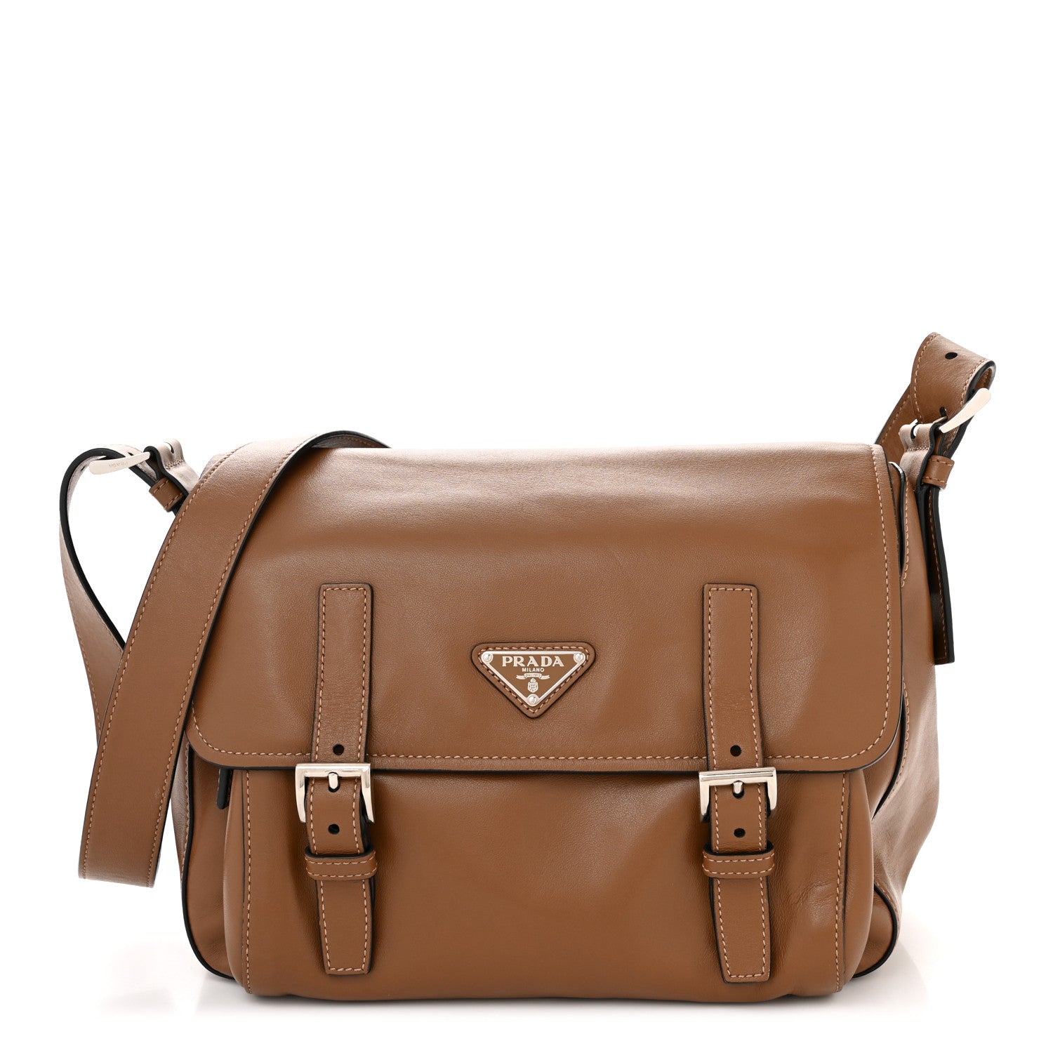 Prada Soft Calf Messenger Bag Caramel 1 of 13