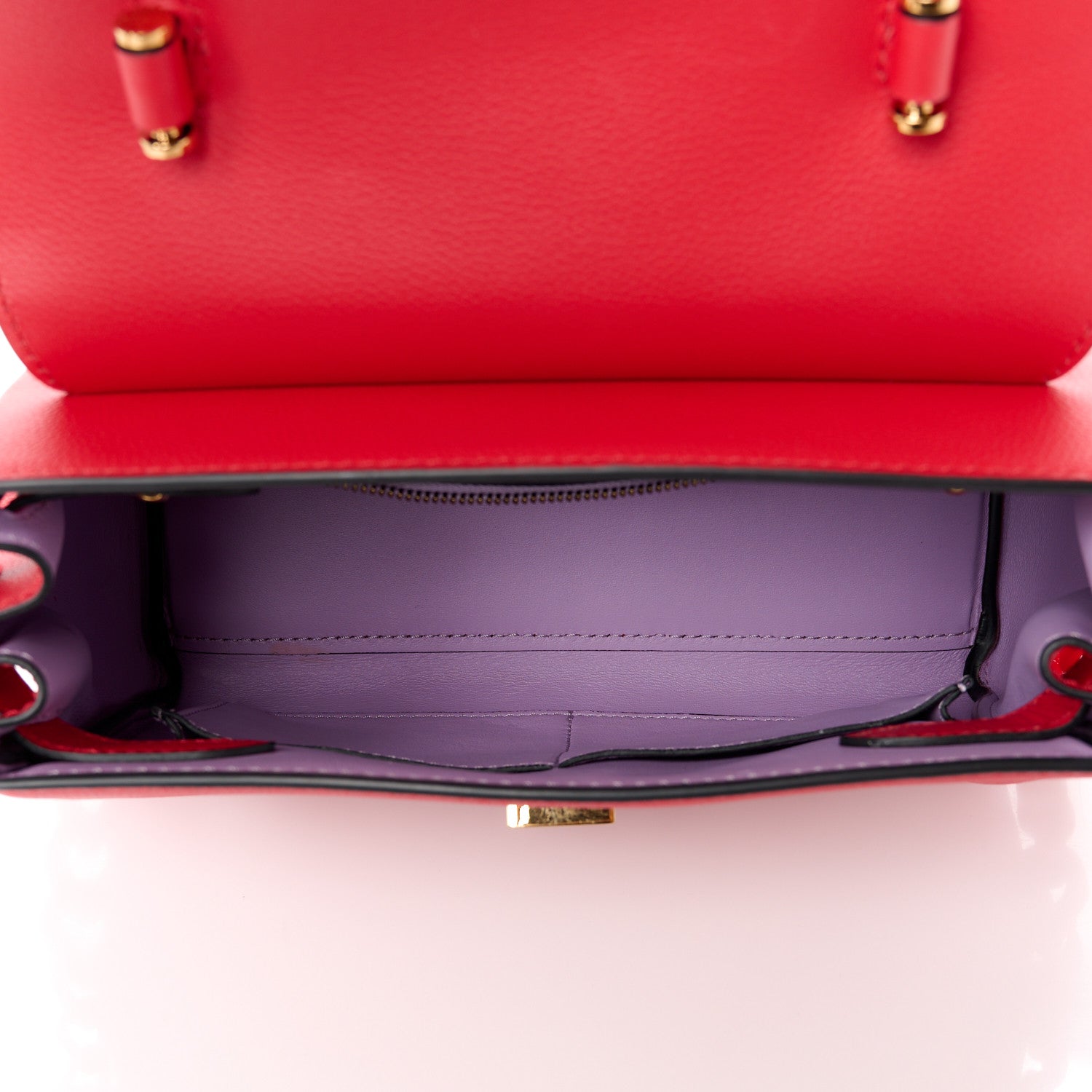 Versace Calfskin Medium La Medusa Top Handle Handbag Red 5 of 11