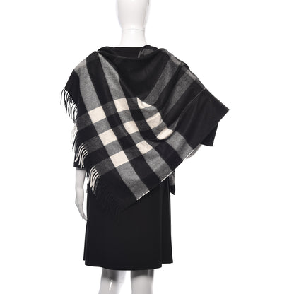 Burberry Cashmere Half Mega Check Bandana Scarf Black 2 of 3