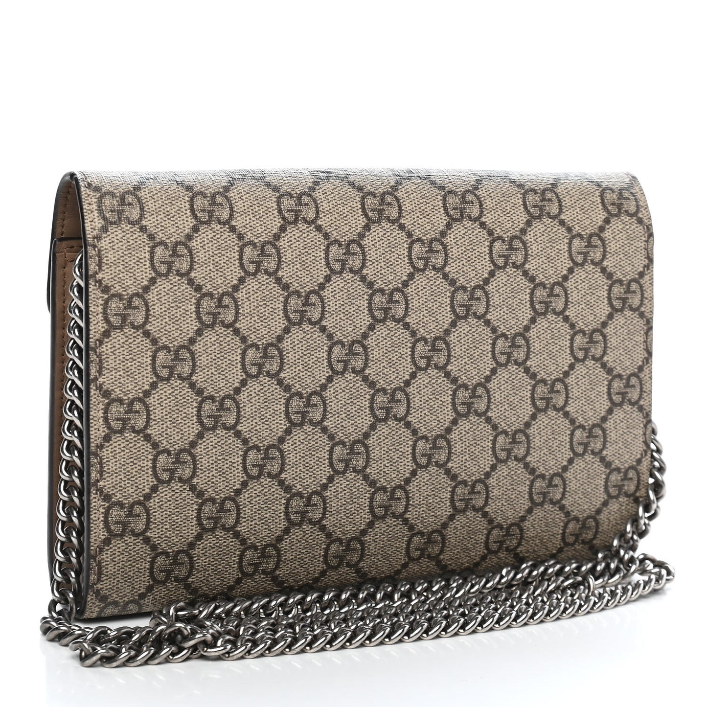 GG Supreme Monogram Mini Dionysus Chain Wallet Beige Taupe