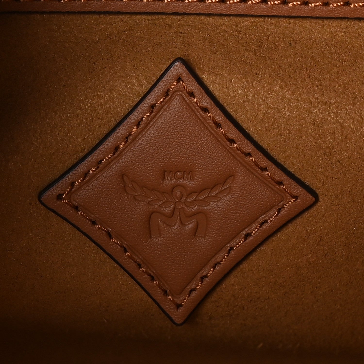 MCM Lauretos Nappa Medium Ella Boston Bag Cognac 6 of 9