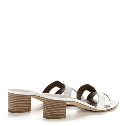 Hermes Calfskin Oasis Sandals 37.5 White 5 of 9