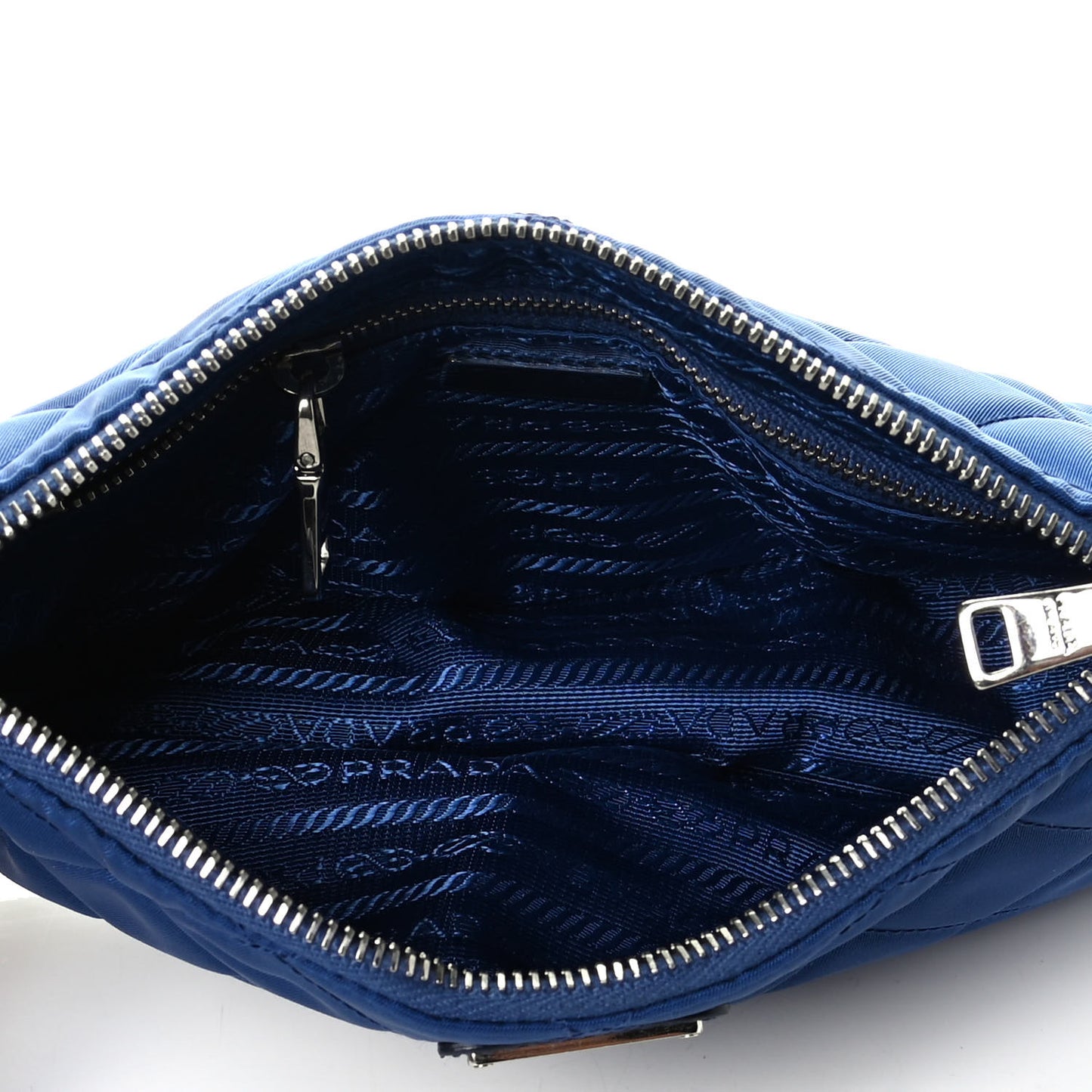 Nylon Tessuto Impuntu Quilted Crossbody Bag Royal Blue