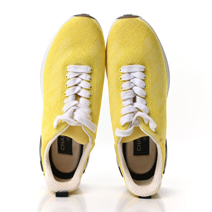 Chanel Mesh Embroidered CC Sneakers 38.5 Yellow 5 of 16