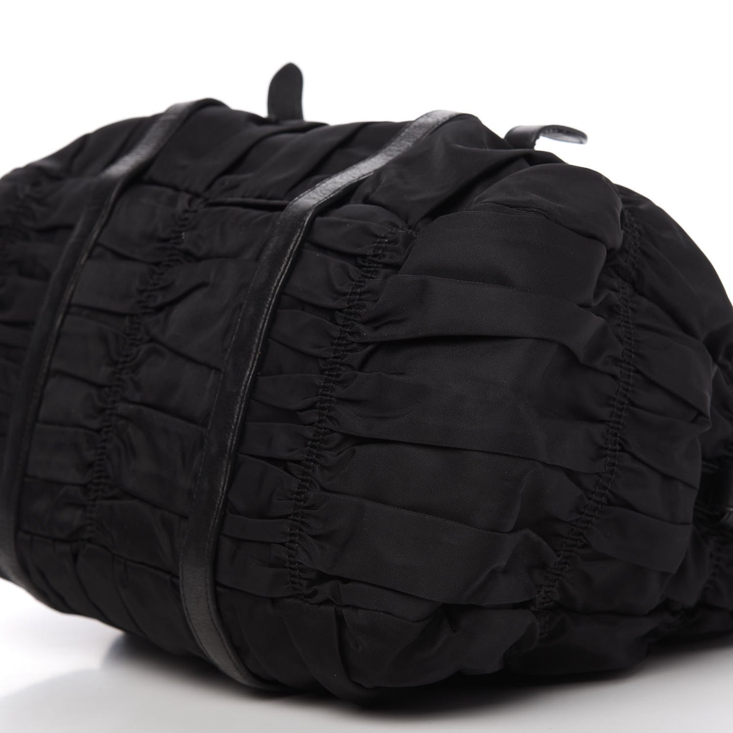 Tessuto Nylon Nappa Braided Gaufre Shopping Satchel Black