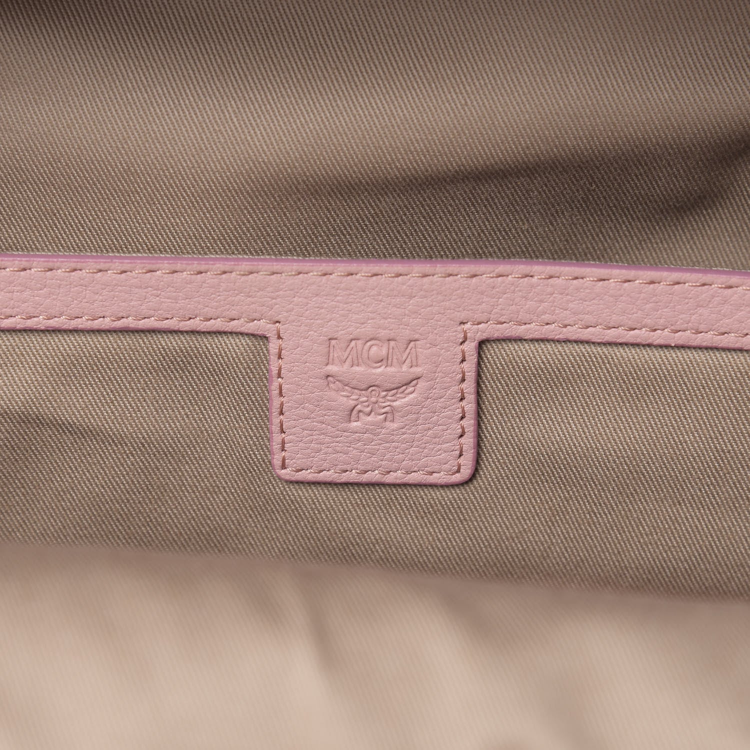 MCM Calfskin Ottomar Monogram Small Backpack Pink 5 of 10