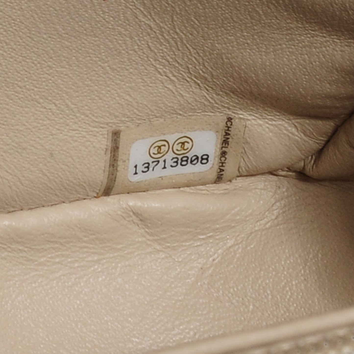 Lambskin Quilted Jumbo Single Flap Light Beige