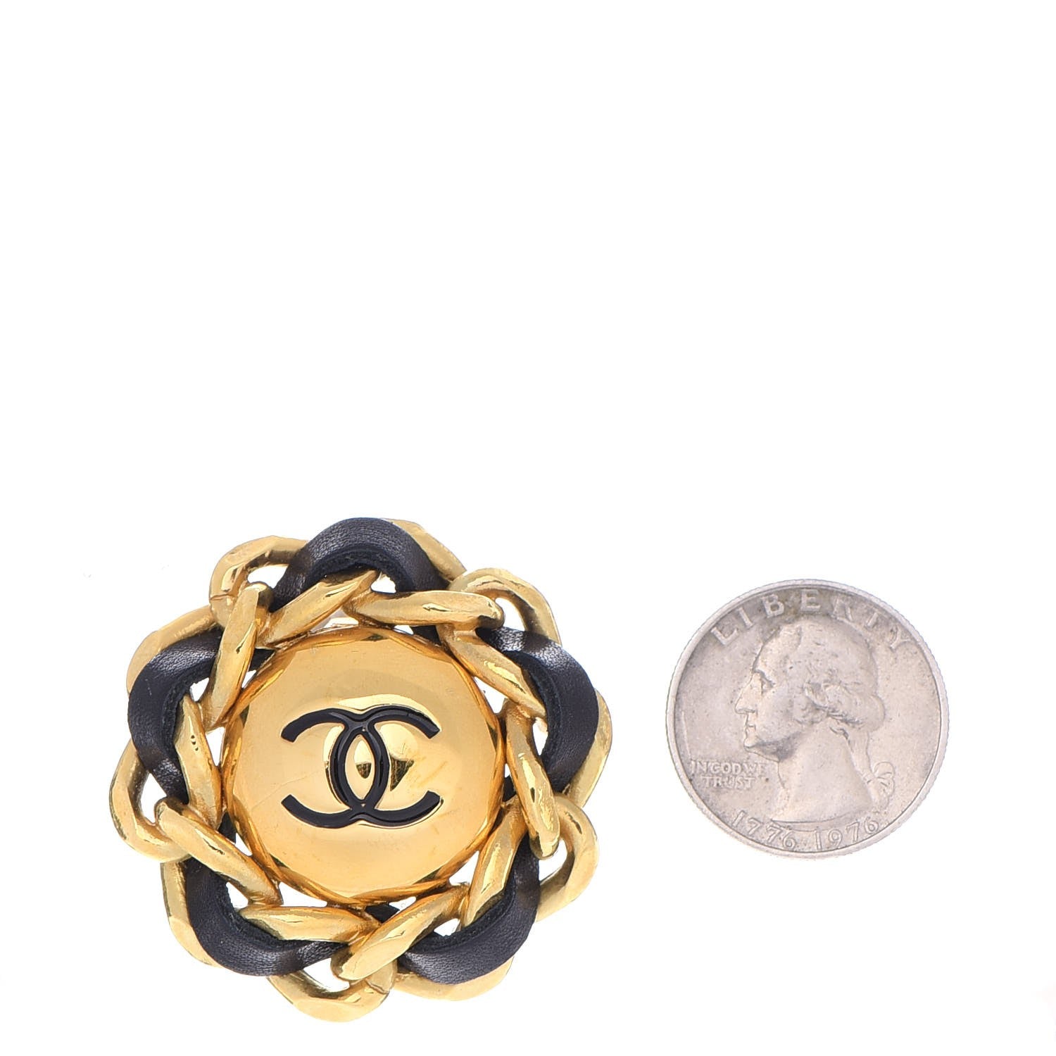 Chanel Lambskin Chain CC Clip On Earrings Gold 2 of 7