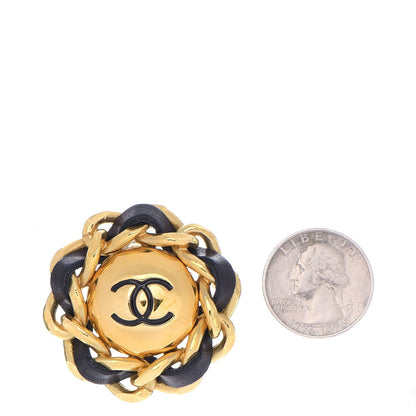 Chanel Lambskin Chain CC Clip On Earrings Gold 2 of 7