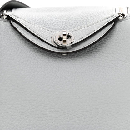 Hermes Taurillon Clemence Mini Lindy 20 Bleu Pale 8 of 11