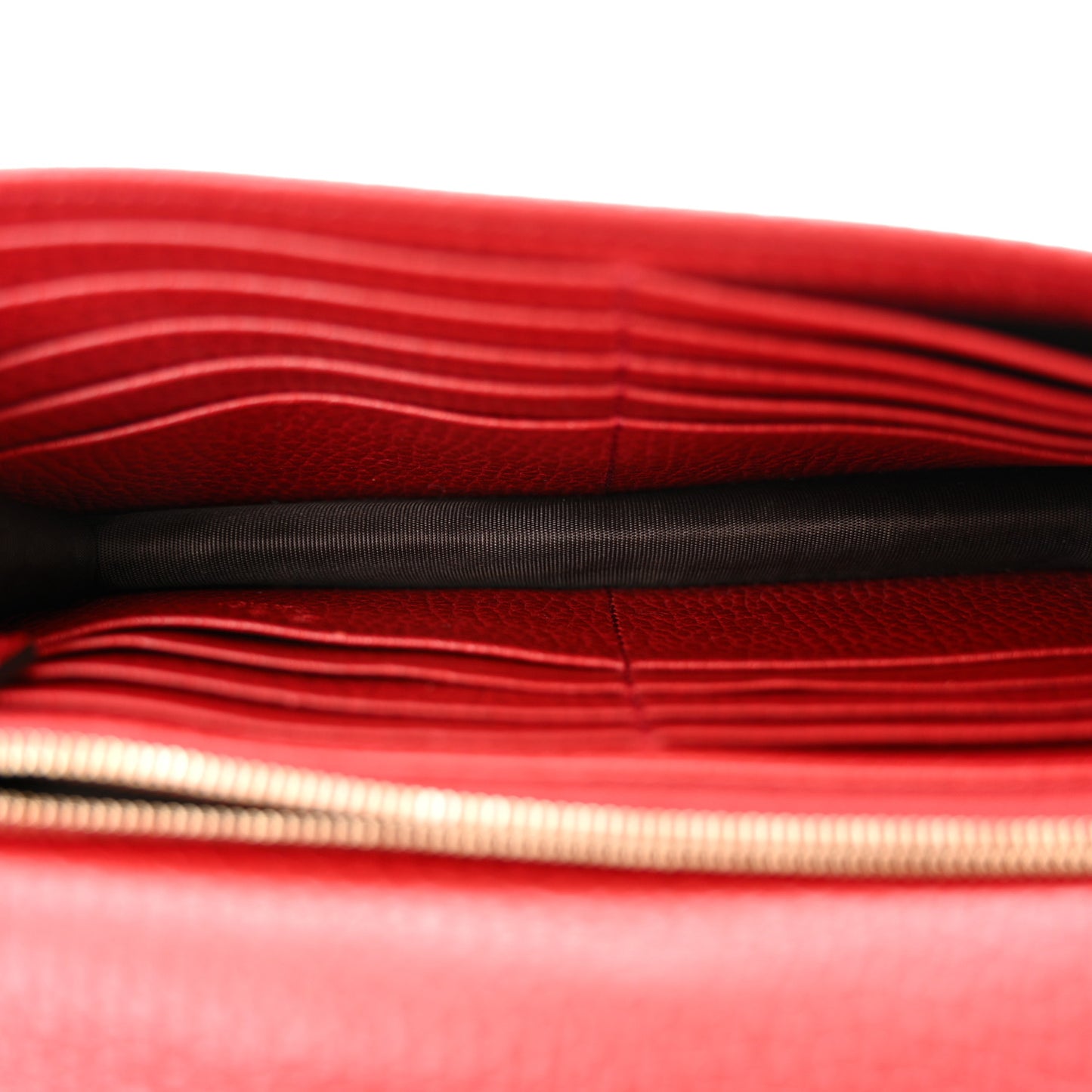 Dollar Calfskin Interlocking G Chain Wallet Red