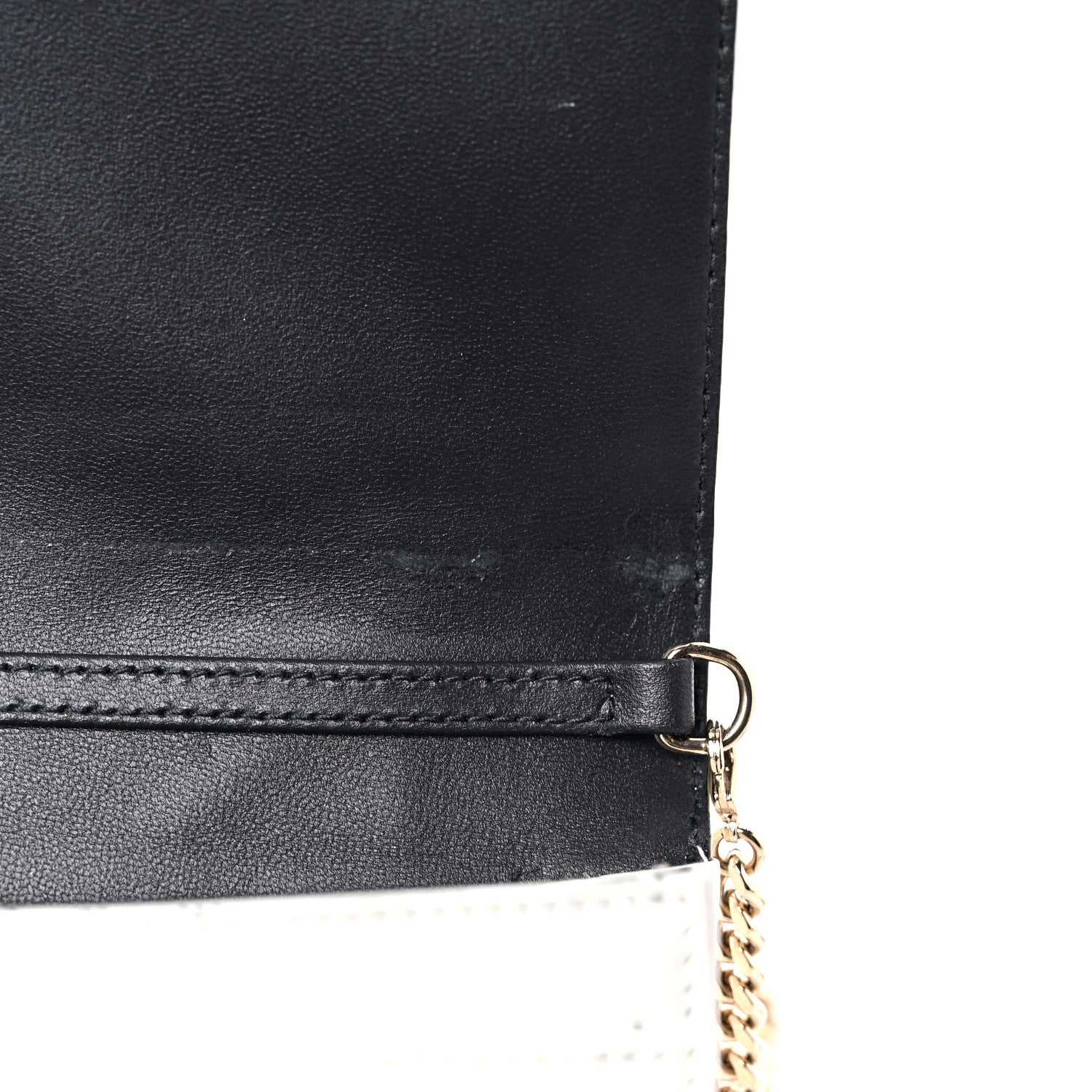 Christian Dior Patent Micro-Cannage Diorama Wallet on Chain Pouch White 9 of 10