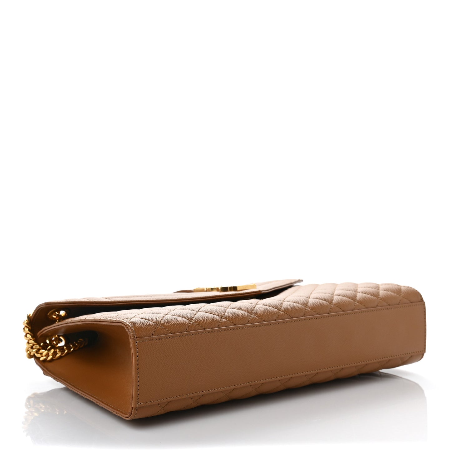 Grain De Poudre Textured Mixed Matelasse Triquilt Large Monogram Satchel Naturel