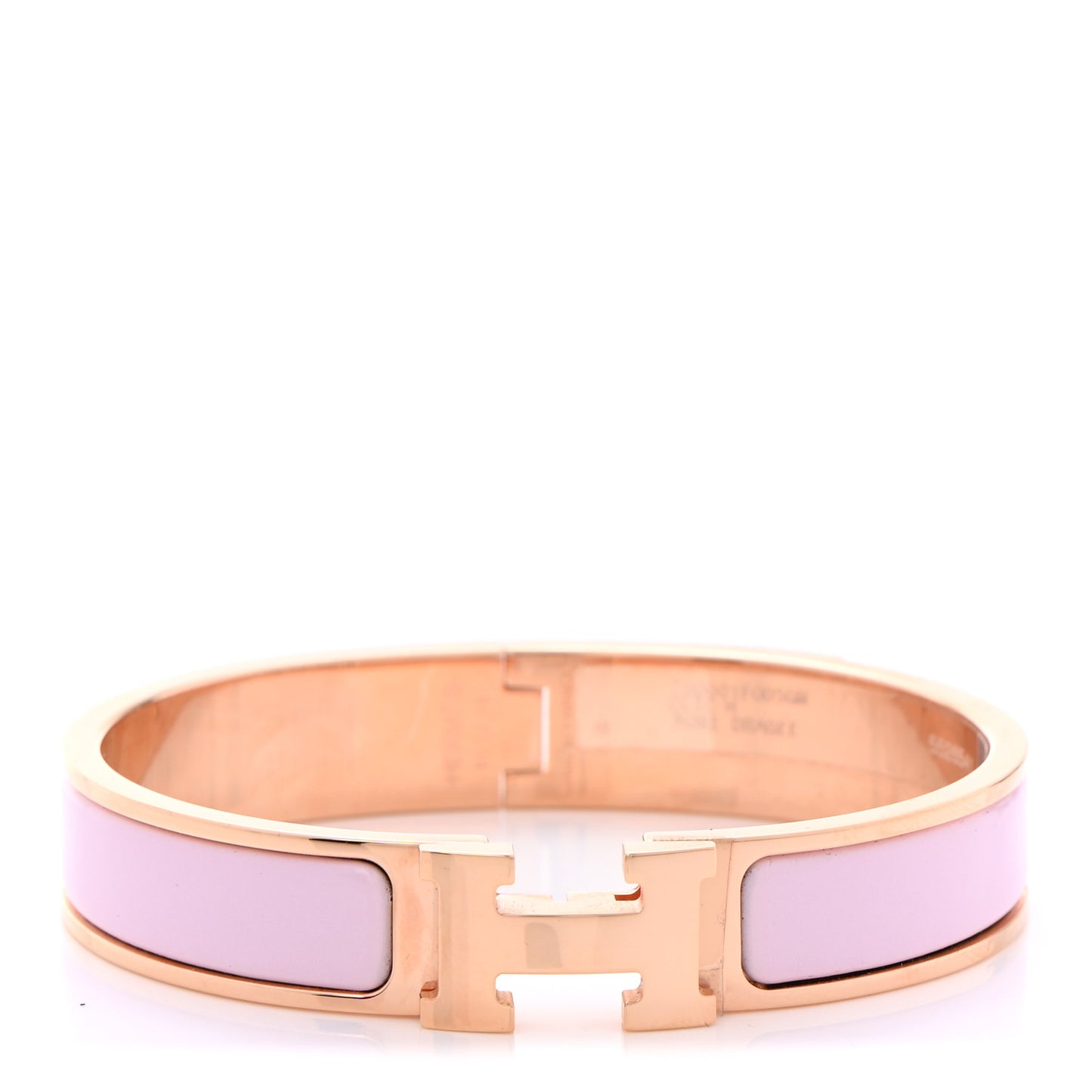 Enamel Narrow Clic Clac H Bracelet GM Rose Dragee