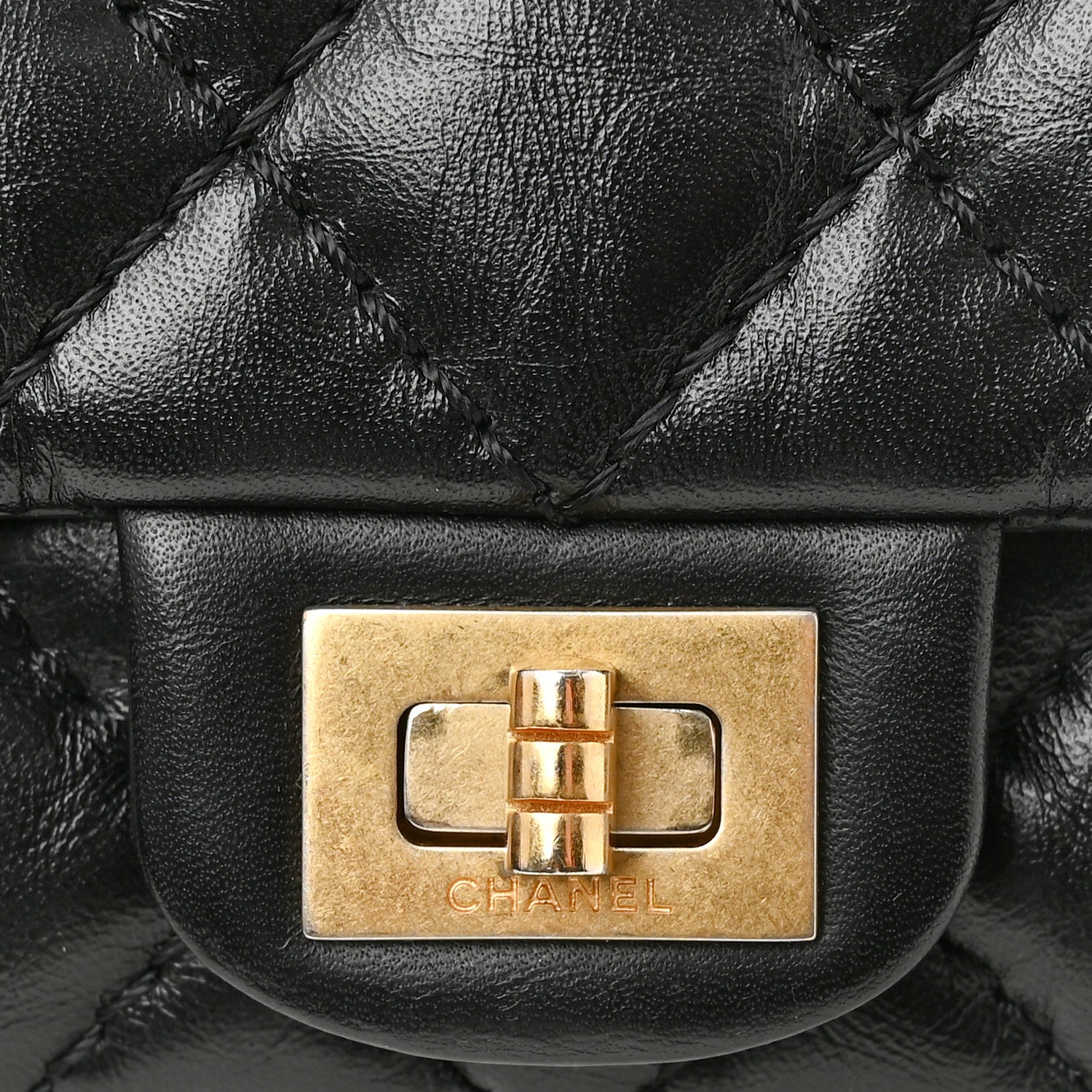 Chanel Aged Calfskin Quilted 2.55 Reissue Chain Waist Bag Black 11 of 13