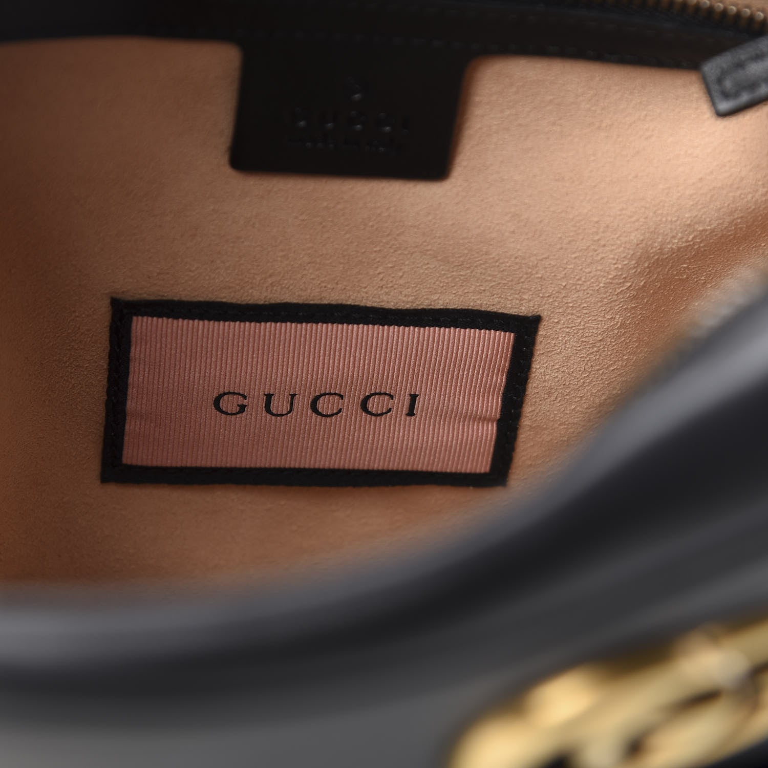 Gucci Calfskin Matelasse GucciGhost Medium GG Marmont Chain Shoulder Bag Black New Acquamarine 8 of 12