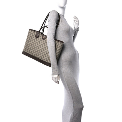 Gucci GG Supreme Monogram Textured Calfskin Medium Ophidia Shoulder Tote Bag Beige Ebony New Acero 2 of 15