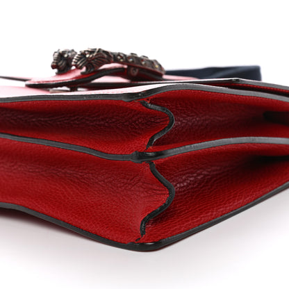 Gucci Dollar Calfskin Crystal Web Medium Dionysus Bamboo Top Handle Bag Hibiscus Red Black Diamond 10 of 14