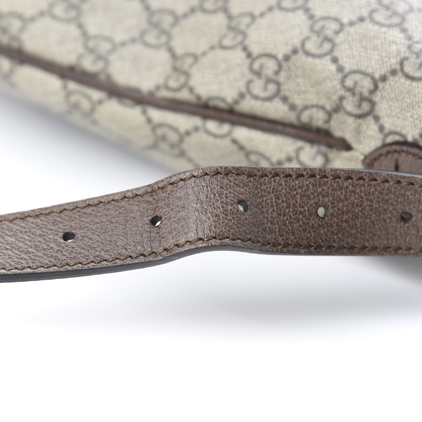 GG Supreme Monogram Web Ophidia Half Moon Hobo Brown