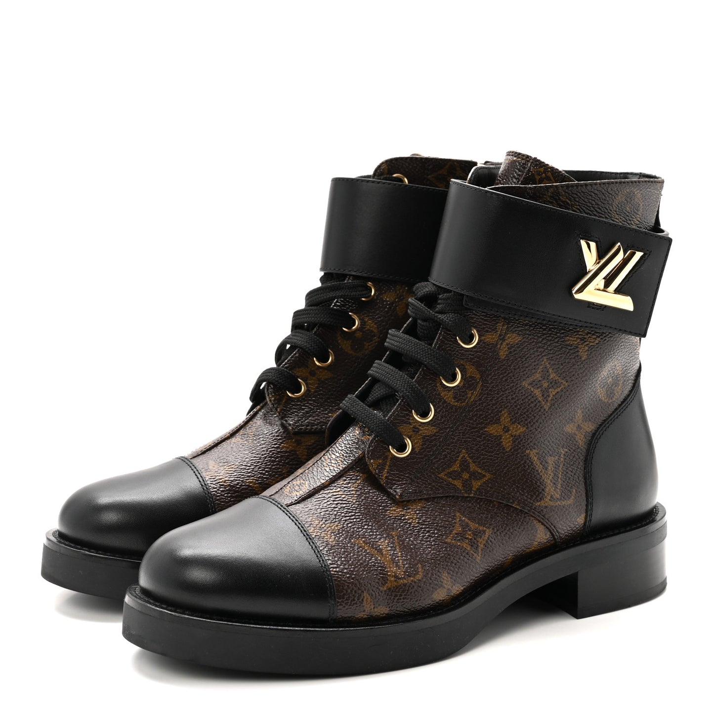 Calfskin Monogram Wonderland Flat Ranger Boots 39 Black
