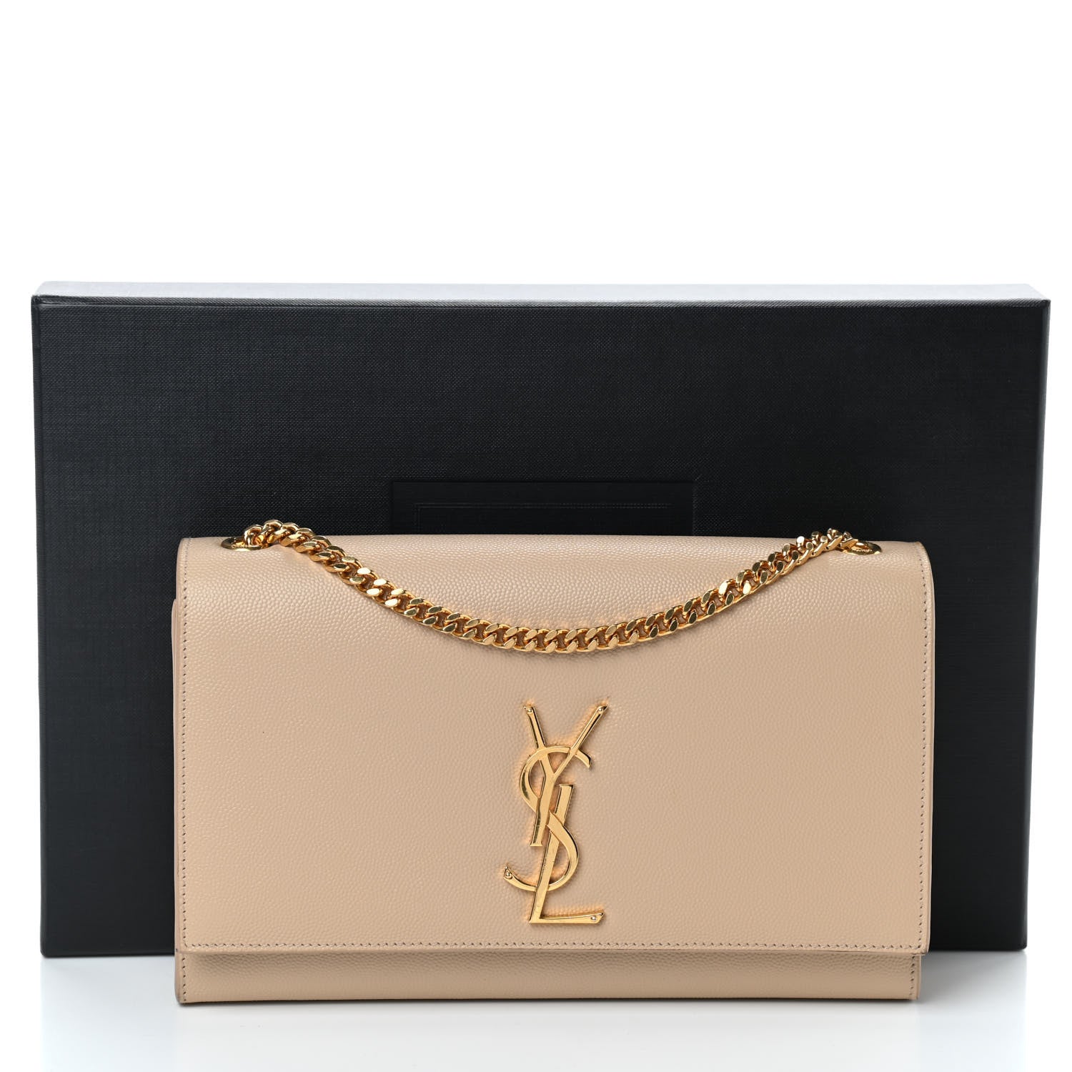 Saint Laurent Grain De Poudre Medium Monogram Kate Satchel Nude Powder 9 of 9