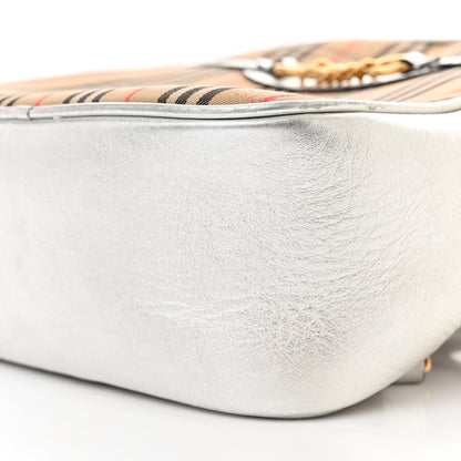 Burberry Smooth Calfskin 1983 Knight Check Link Backpack Silver 9 of 14