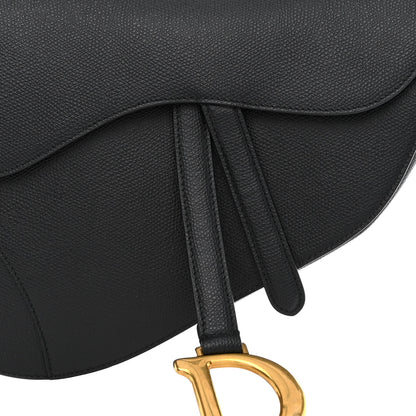 Christian Dior Grained Calfskin Saddle Bag Black 8 of 10