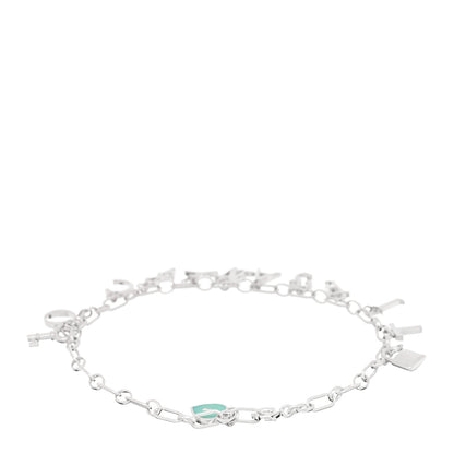 Tiffany Sterling Silver Enamel Love Notes Logo Charm Bracelet Blue 2 of 3