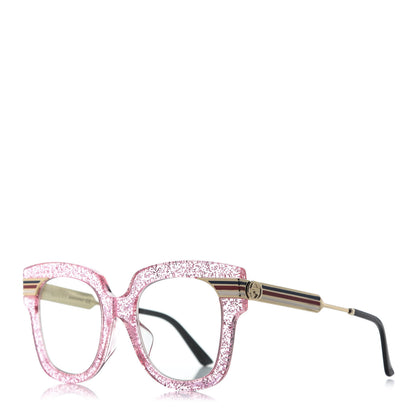 Gucci Acetate Square Frame Web Glitter GG0281S Sunglasses Pink 1 of 8