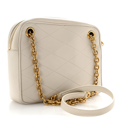 Saint Laurent Lambskin Quilted Le Maillon Chain Strap Crossbody Crema Soft 3 of 12