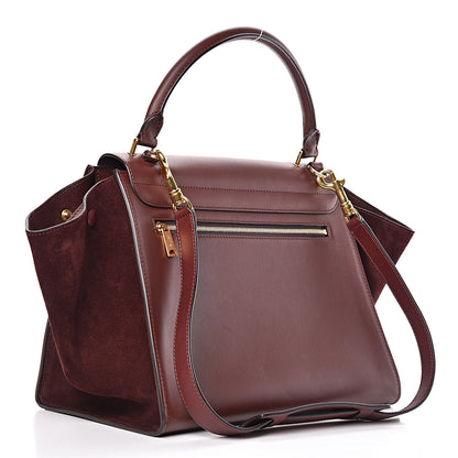 Celine Smooth Calfskin Suede Medium Trapeze Burgundy 3 of 9