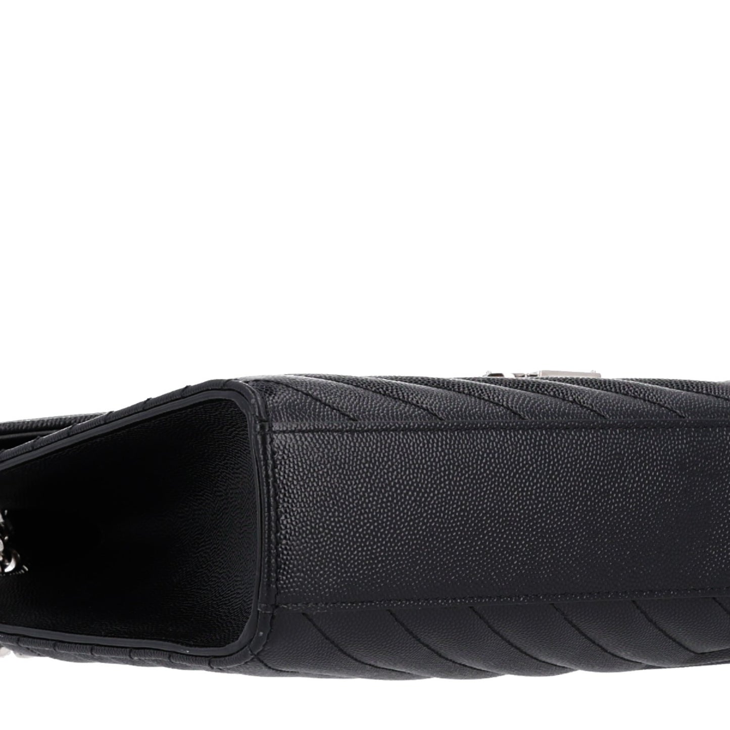Grain De Poudre Matelasse Chevron Large Monogram Satchel Black