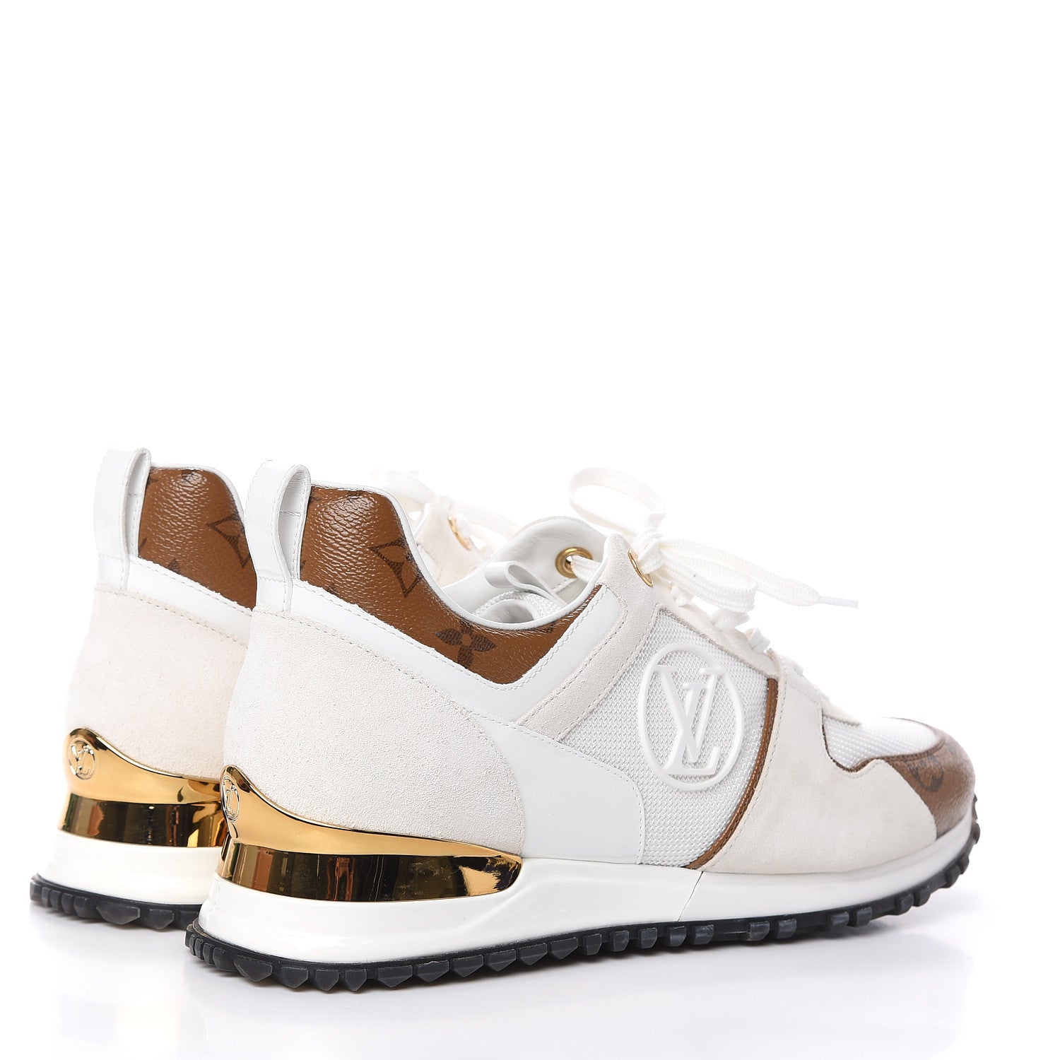 Louis Vuitton Suede Reverse Monogram Run Away Sneakers 40 White 4 of 8