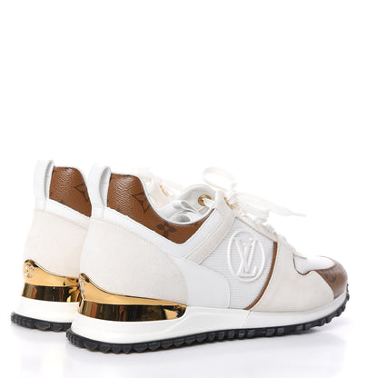 Louis Vuitton Suede Reverse Monogram Run Away Sneakers 40 White 4 of 8