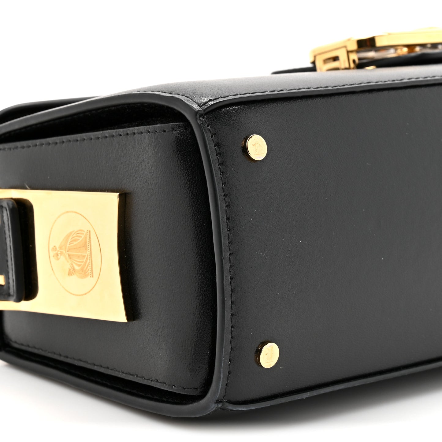 Calfskin Logo Medium Cat Pencil Bag Black