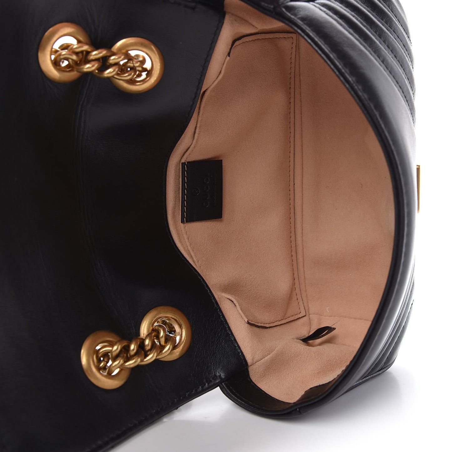 Calfskin Matelasse Mini GG Marmont Shoulder Bag Black