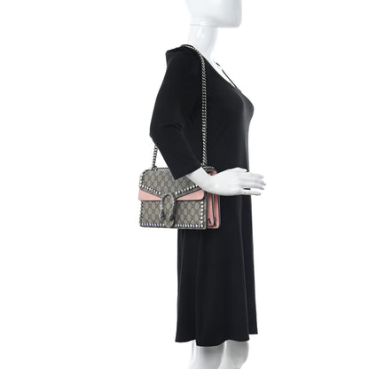 Gucci GG Supreme Monogram Suede Crystal Small Dionysus Shoulder Bag Beige Ebony Light Peonia 2 of 12